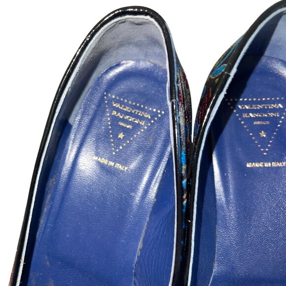 Valentina Ragoni Womens Loafer Size 8 Jacquard Floral Pattern Slip On Casual - Picture 12 of 16